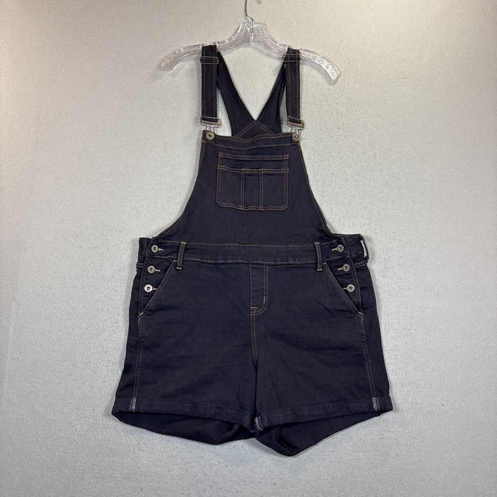 TORRID cropped Overalls Bib Dark Blue‎ Stretch Women's Size 16 EUC